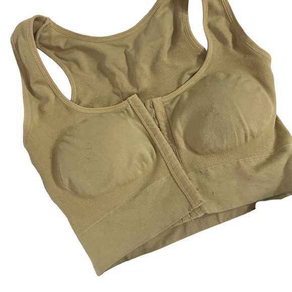 Set of two nursing or after surgery front close sports bras nude black small - Picture 2 of 8